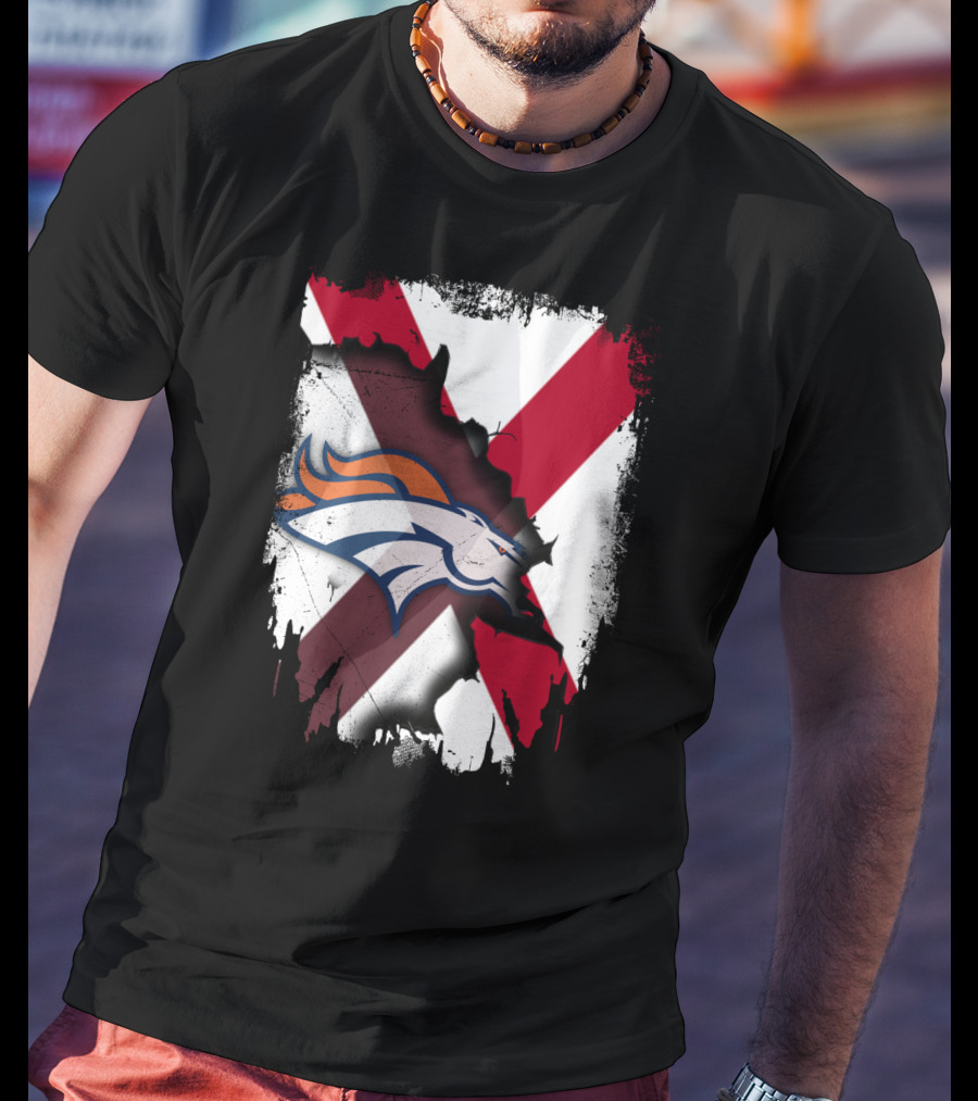 Together Alabama Broncos Fusion With Flag And Horse T-Shirt