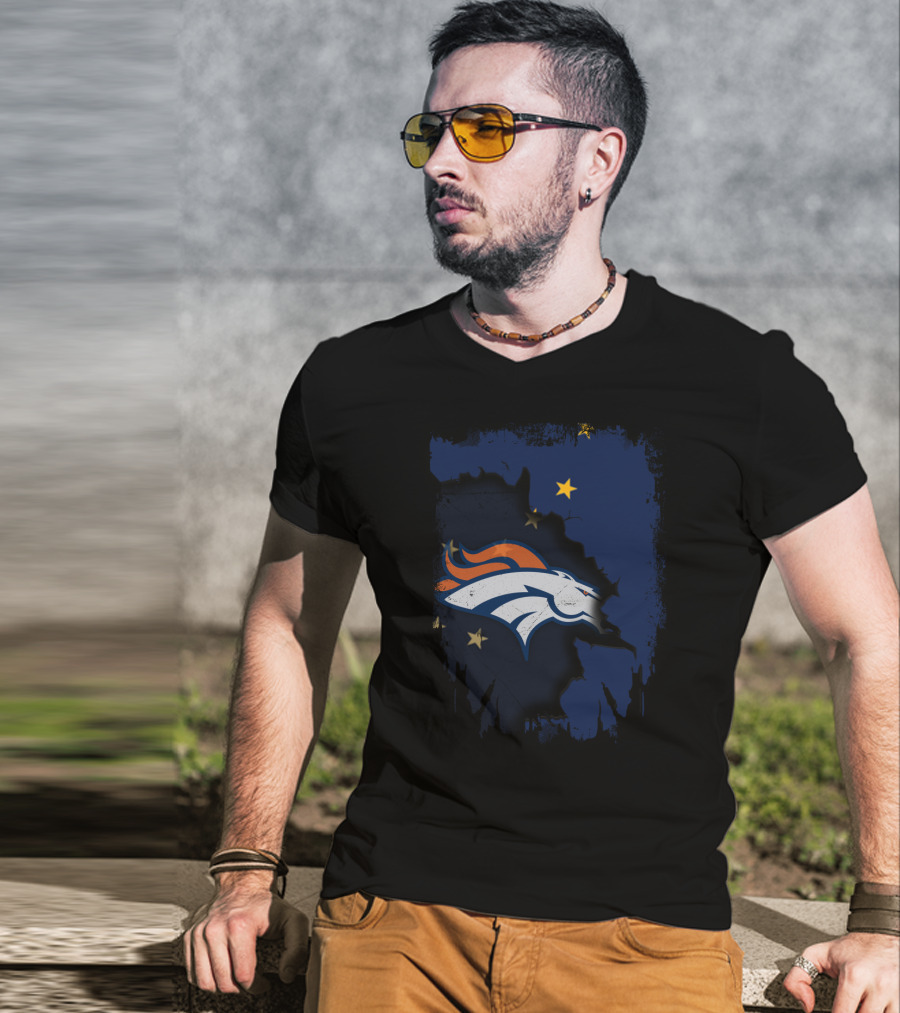 Together Alaska With Denver Broncos And Northern Stars T-Shirt