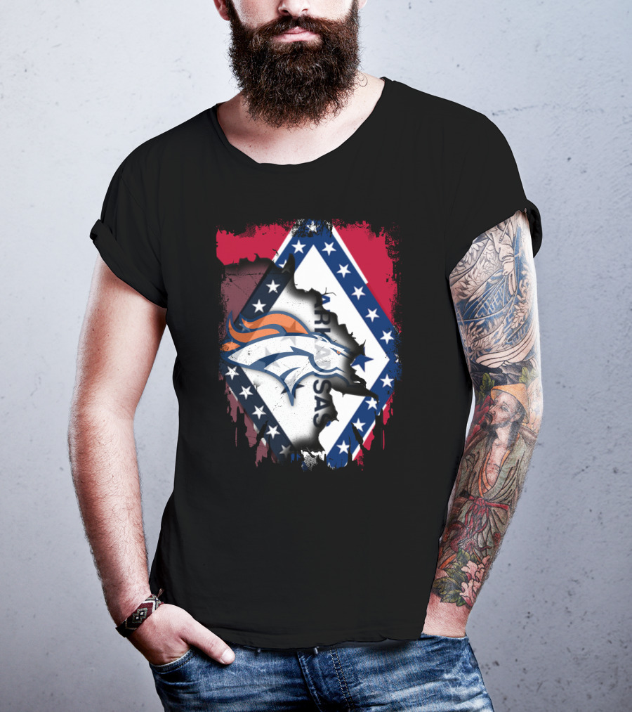 Together Arkansas Broncos Emblem With State Flag Elements T-Shirt