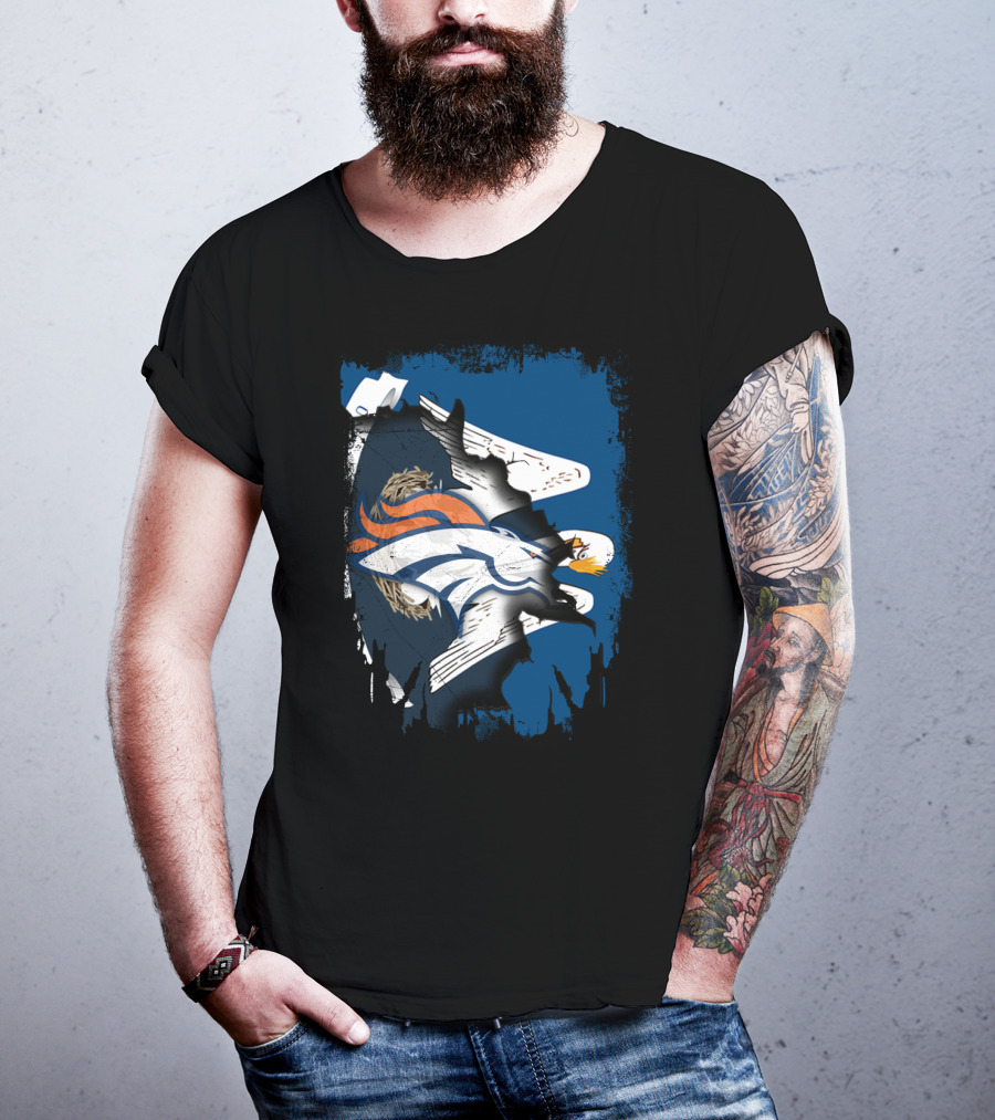 Together Louisiana With Denver Broncos And American Eagle Blend T-Shirt