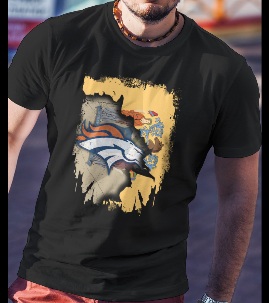 New Jersey And Broncos United Emblem T-Shirt