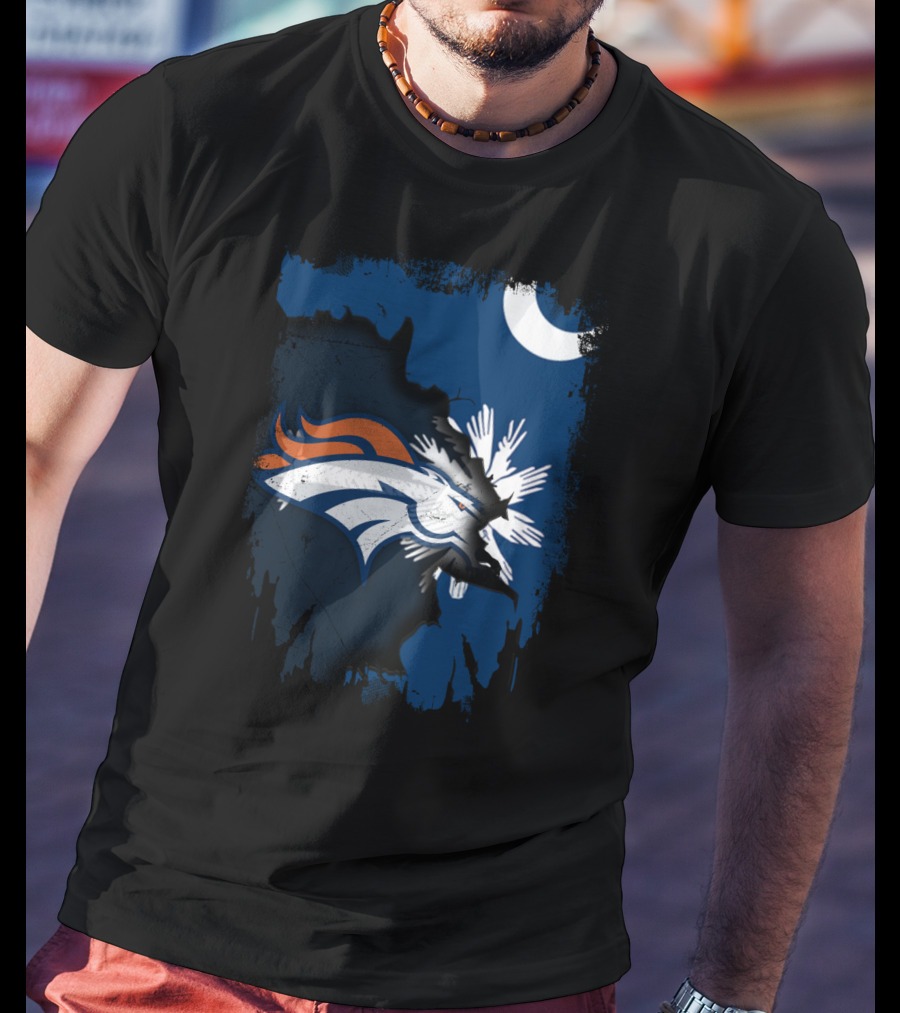 Together With Broncos In South Carolina Palmetto And Crescent T-Shirt