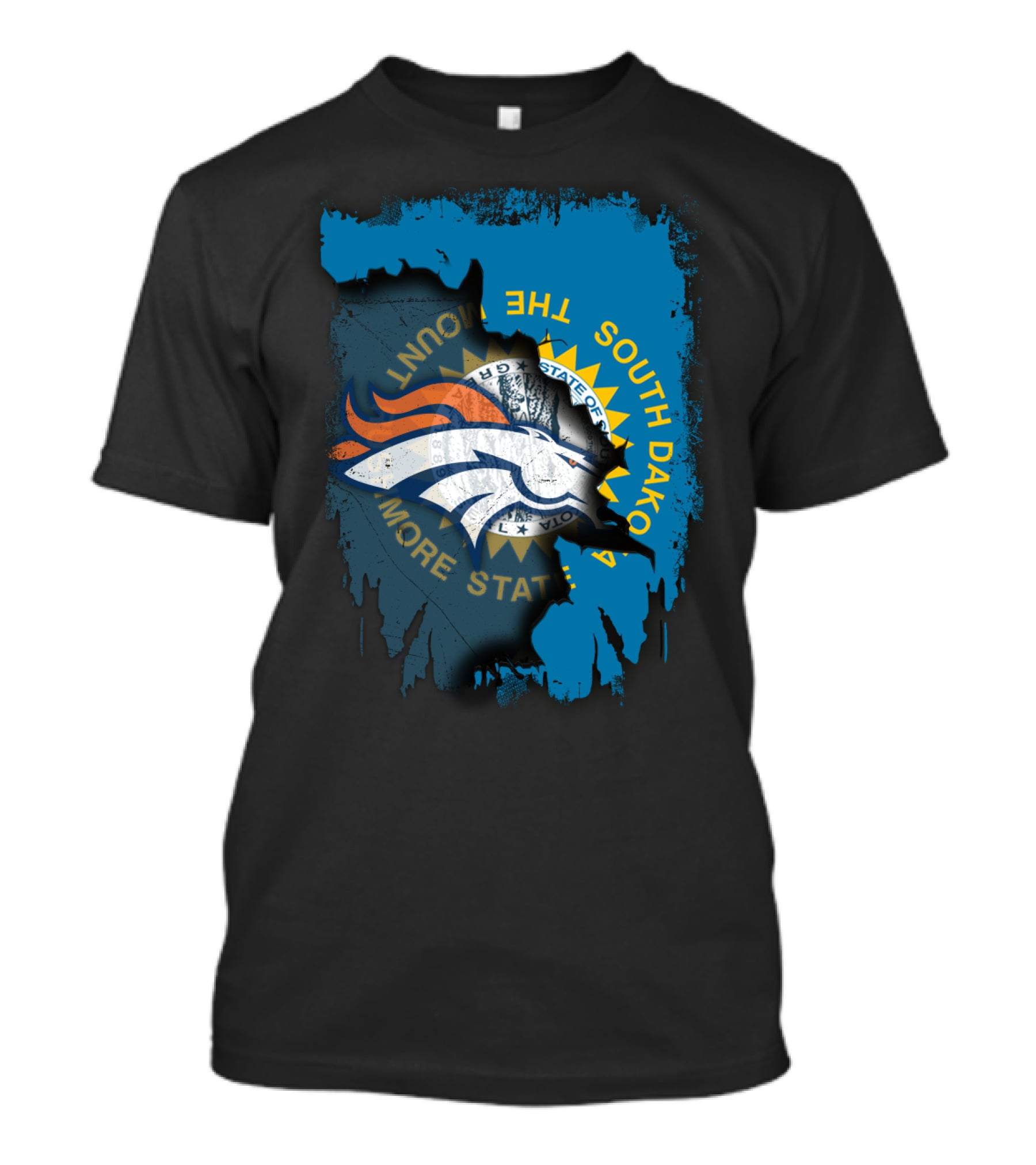 South Dakota Flag With Broncos T-Shirt