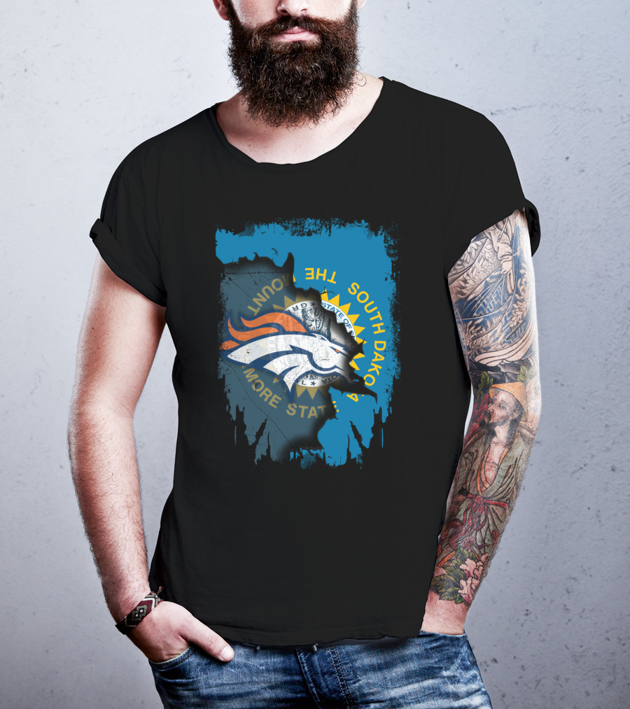 South Dakota Flag With Broncos T-Shirt