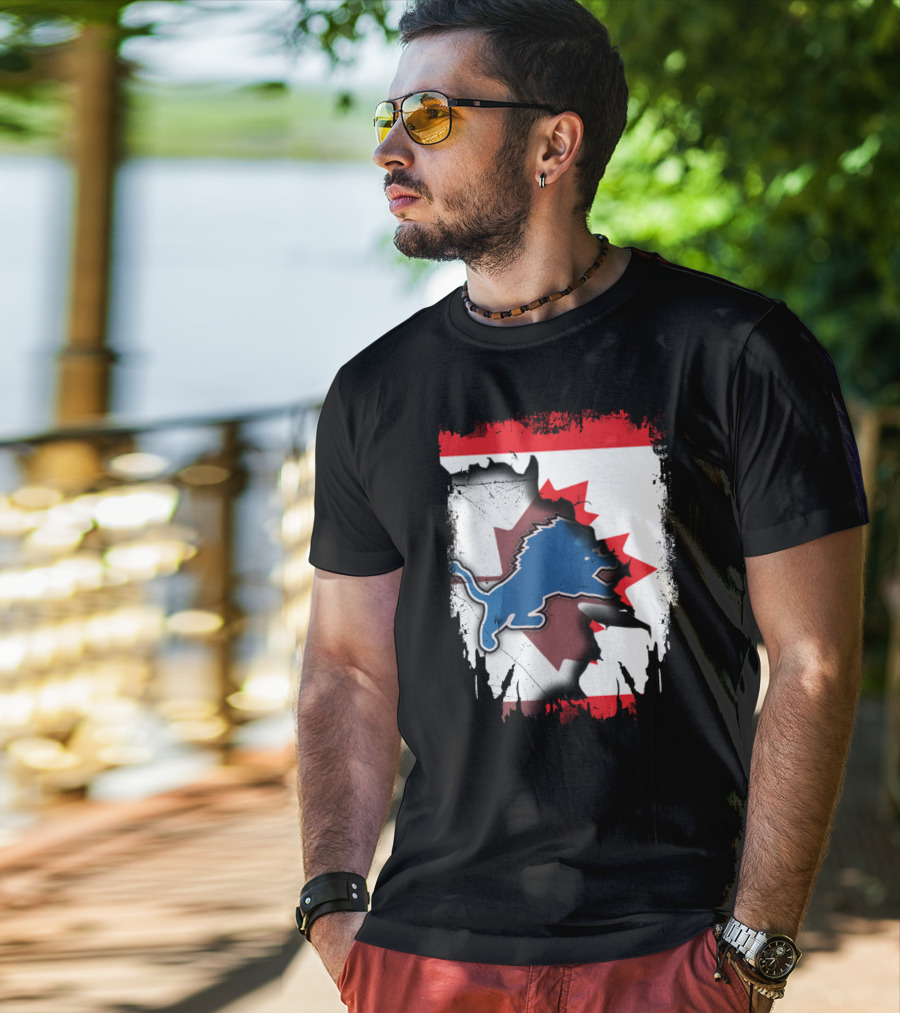 Together Canada With Detroit Lions Roaring Union T-Shirt