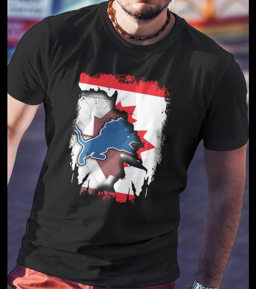 Together Canada With Detroit Lions Roaring Union T-Shirt