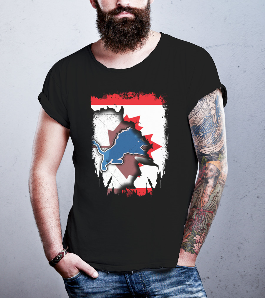 Together Canada With Detroit Lions Roaring Union T-Shirt