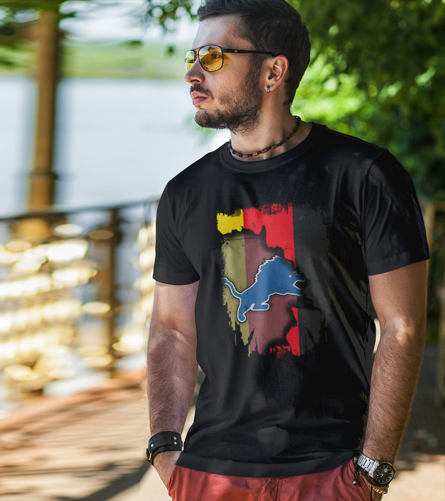 Together Germany Flag With Blue Lions T-Shirt