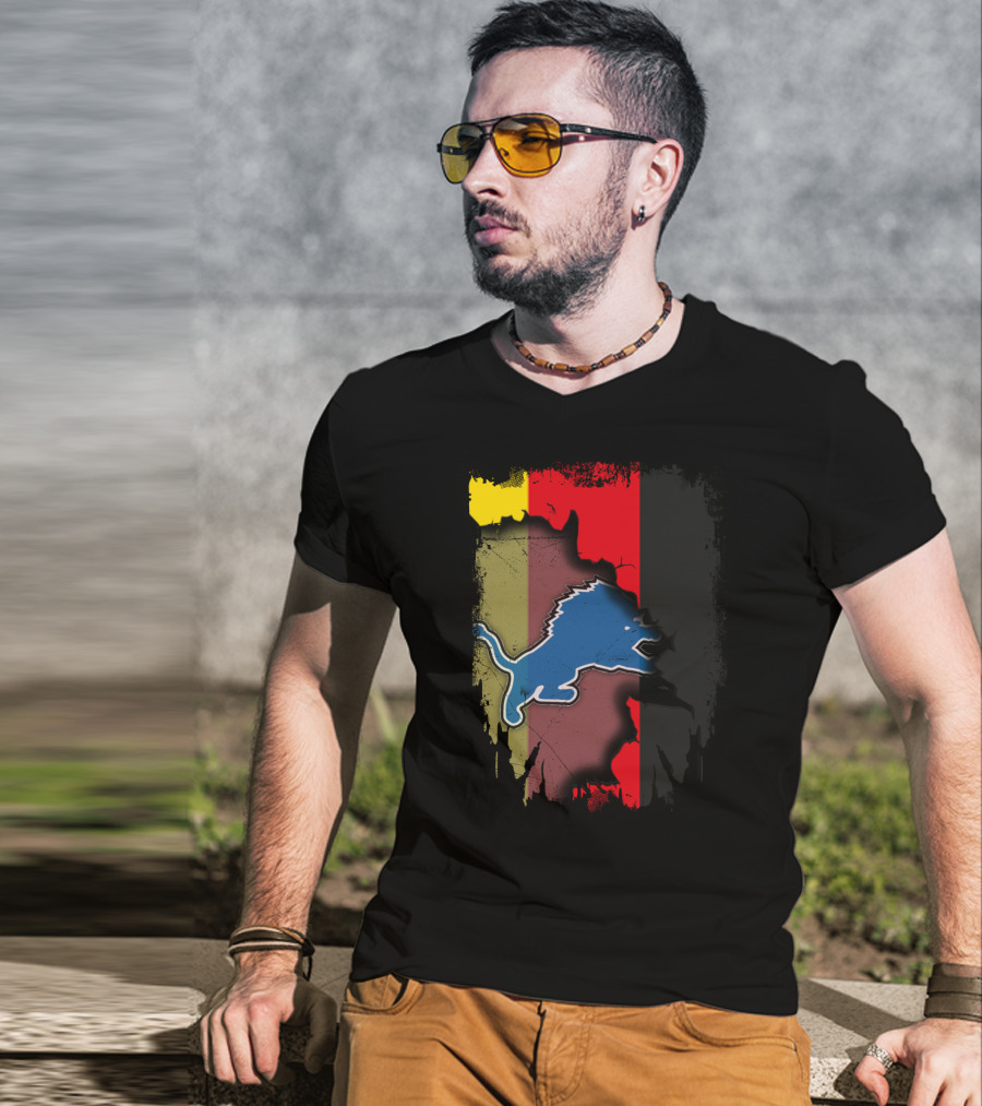 Together Germany Flag With Blue Lions T-Shirt