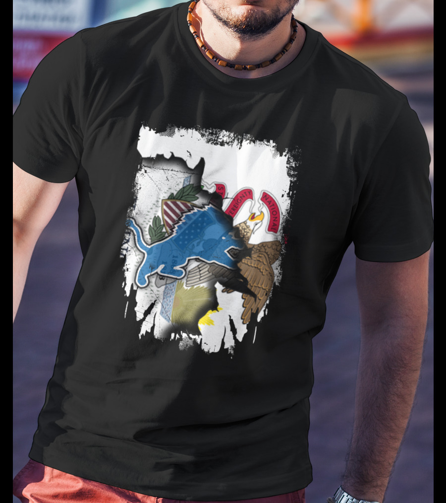 Detroit Lions Meet Illinois State Seal Strength Unity T-Shirt