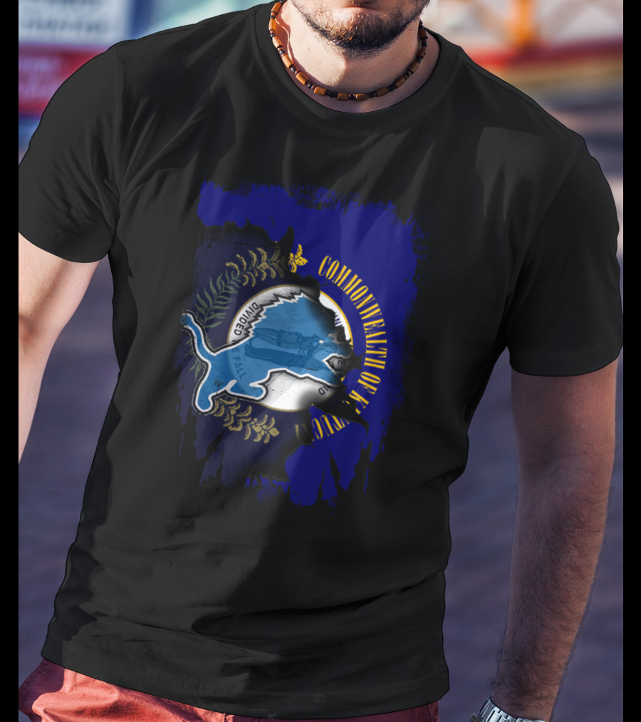 Commonwealth Of Kentucky United With Detroit Lions T-Shirt