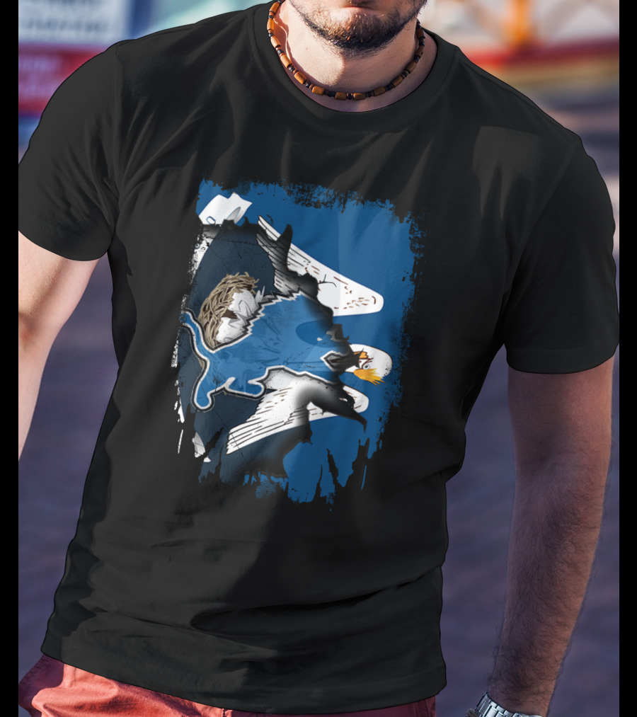 Lions And Eagles Blend With Creative Art Elements T-Shirt