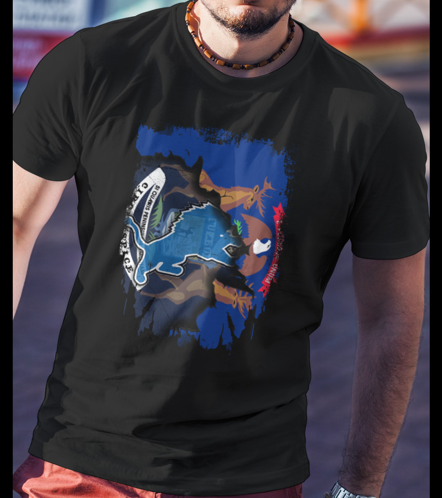 Together Michigan With Lions United Emblem T-Shirt