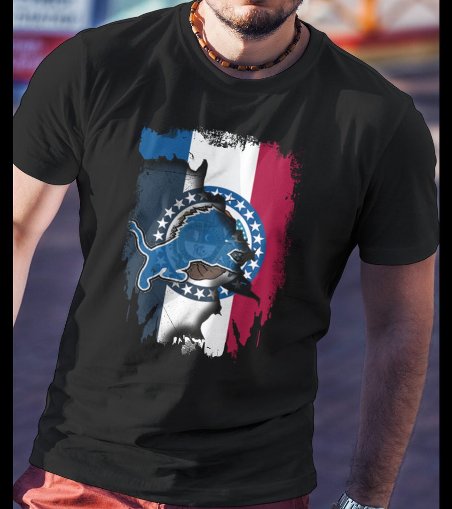 Missouri Lions Team Pride With State Flag Colors T-Shirt