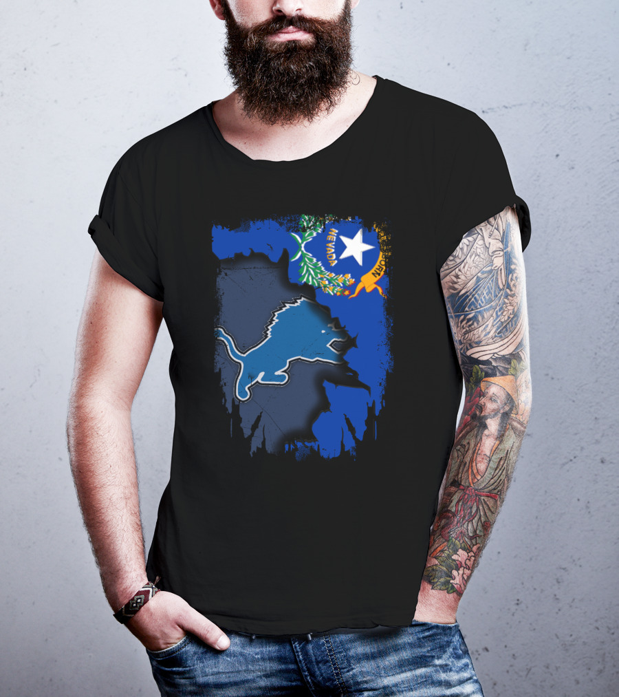Together Nevada Detroit Lions Nevada State Pride T-Shirt