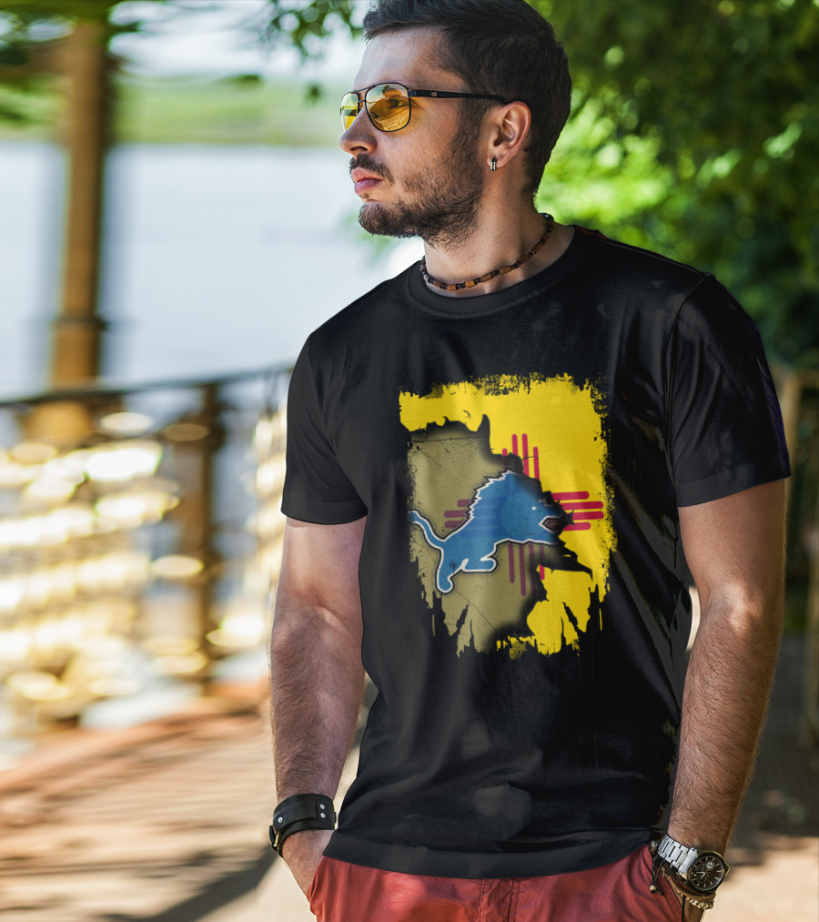 Together New Mexico Zia Symbol With Detroit Lions T-Shirt