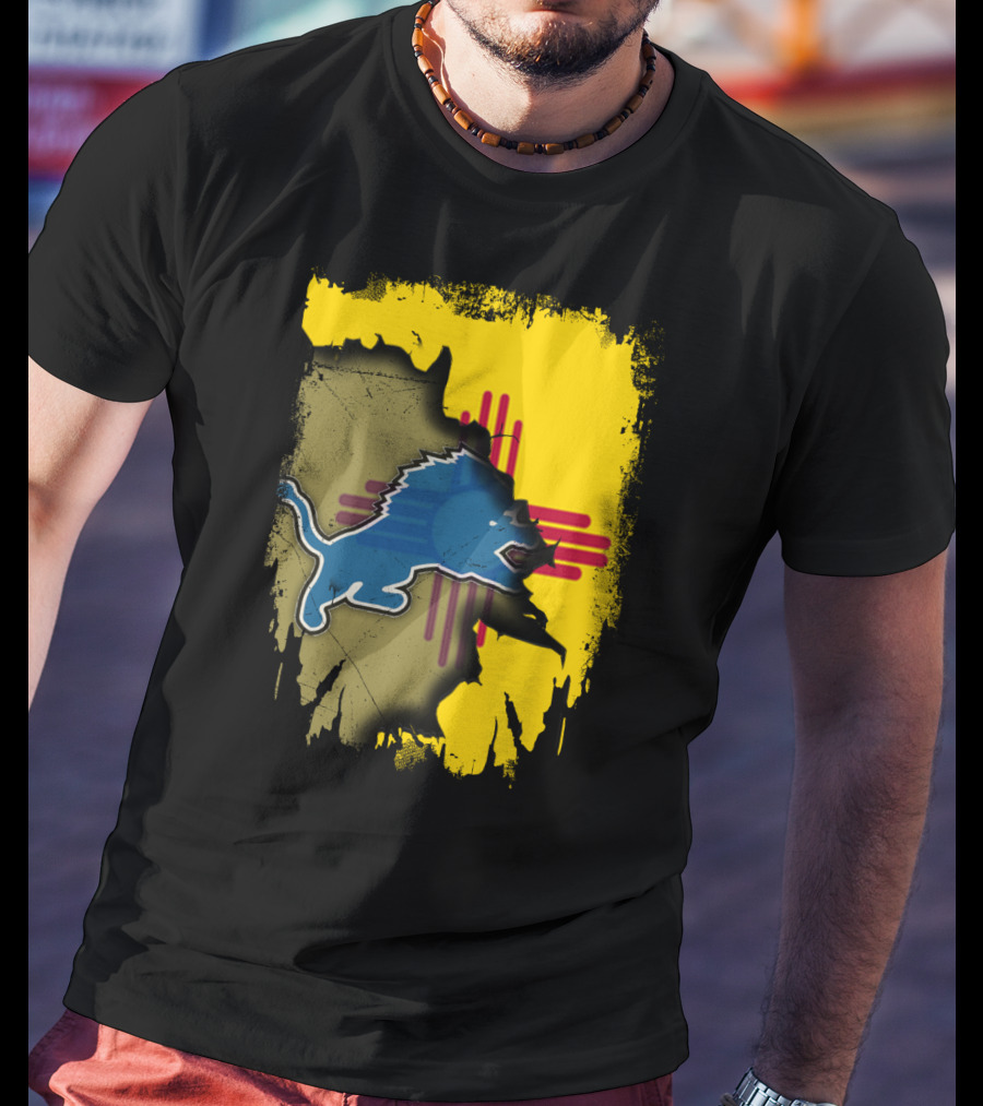 Together New Mexico Zia Symbol With Detroit Lions T-Shirt