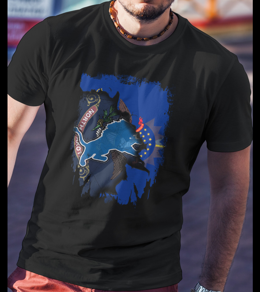North Dakota Lions Emblem Fusion T-Shirt