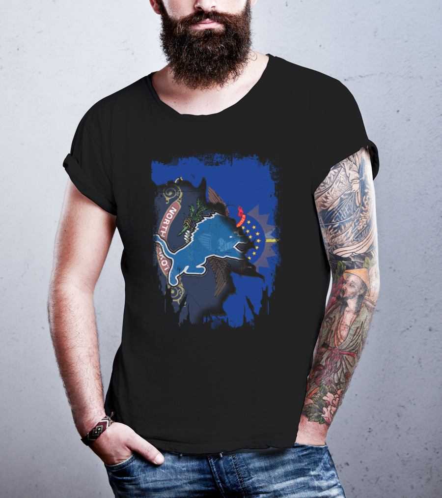 North Dakota Lions Emblem Fusion T-Shirt