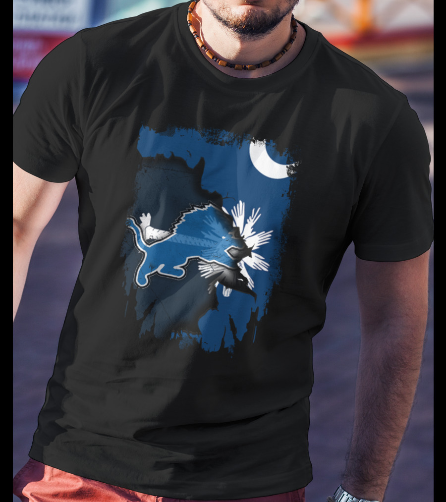 Together South Carolina With Detroit Lions And Palmetto Moon T-Shirt