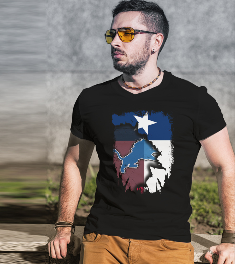 Together Texas Pride With Detroit Lions Emblem T-Shirt