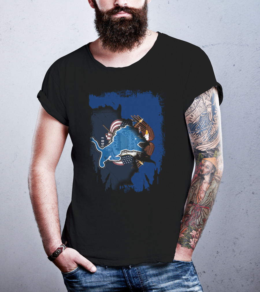 Utah Lions With Patriotic Eagle And Flag Elements T-Shirt