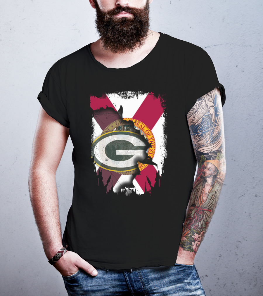 Florida State Outline With Green Bay Packers G T-Shirt