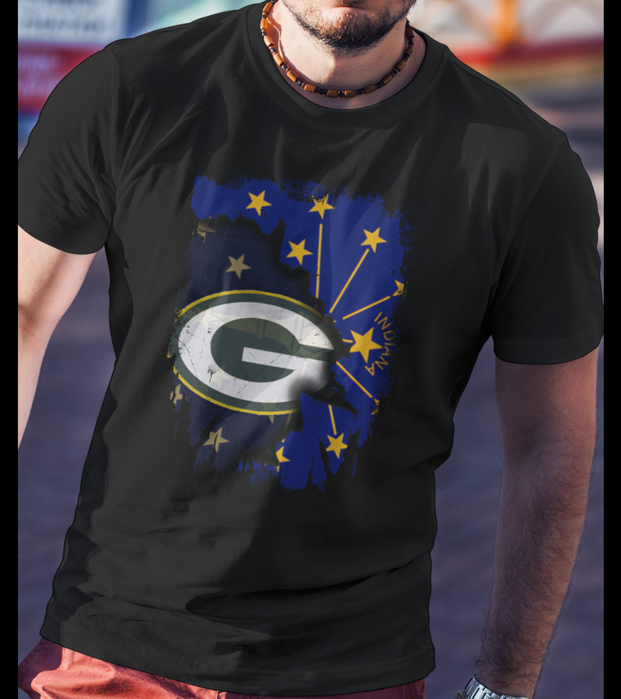 Indiana Green Bay Packers Logo Stars T-Shirt