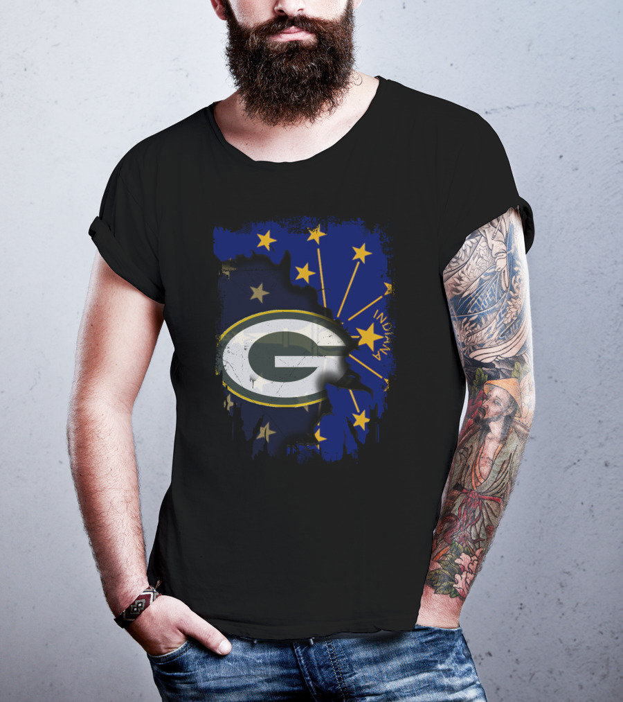 Indiana Green Bay Packers Logo Stars T-Shirt
