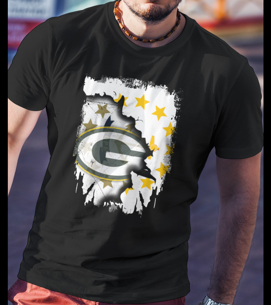 Together Rhode Island With Packers Stars Logo Fusion T-Shirt