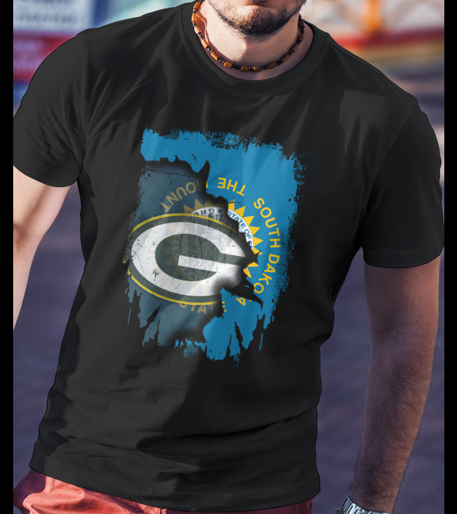 South Dakota Pride With Green Bay Packers Logo And State Seal T-Shirt