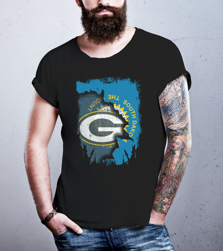 South Dakota Pride With Green Bay Packers Logo And State Seal T-Shirt