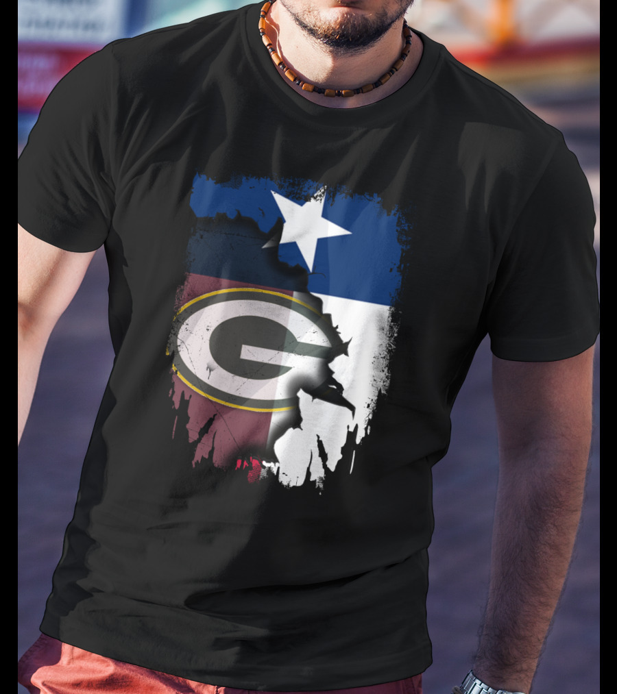 Together Texas Green Bay Packers Star Lone Star Flag T-Shirt