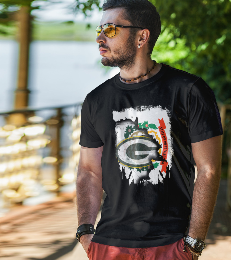 State Of West Virginia Packers Logo Collaboration T-Shirt