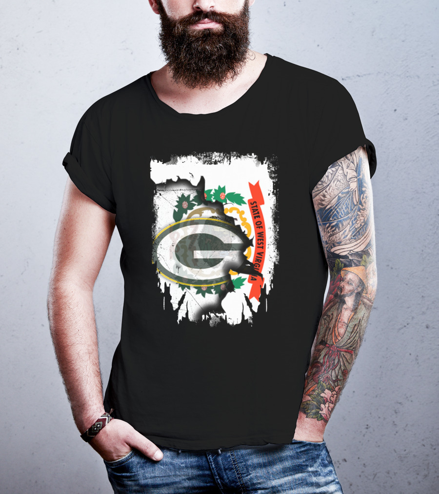 State Of West Virginia Packers Logo Collaboration T-Shirt