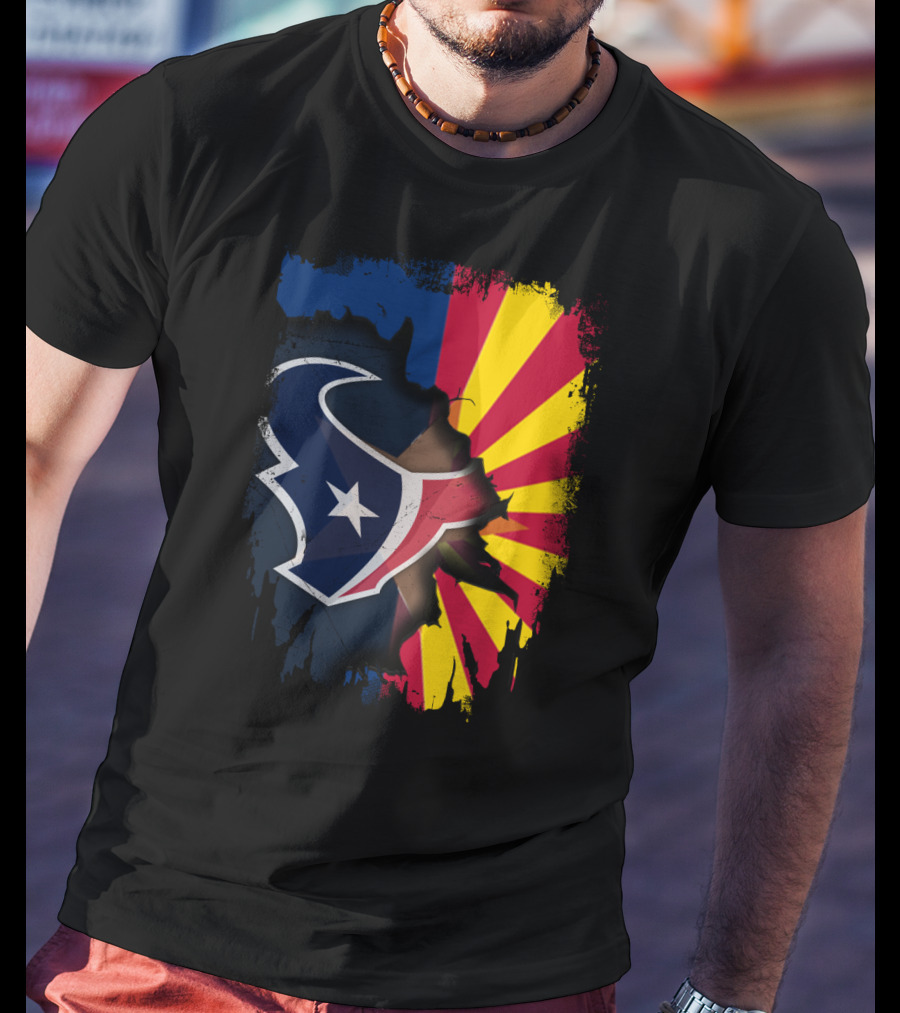 Arizona And Texans Unity With Star And Sunset Colors T-Shirt