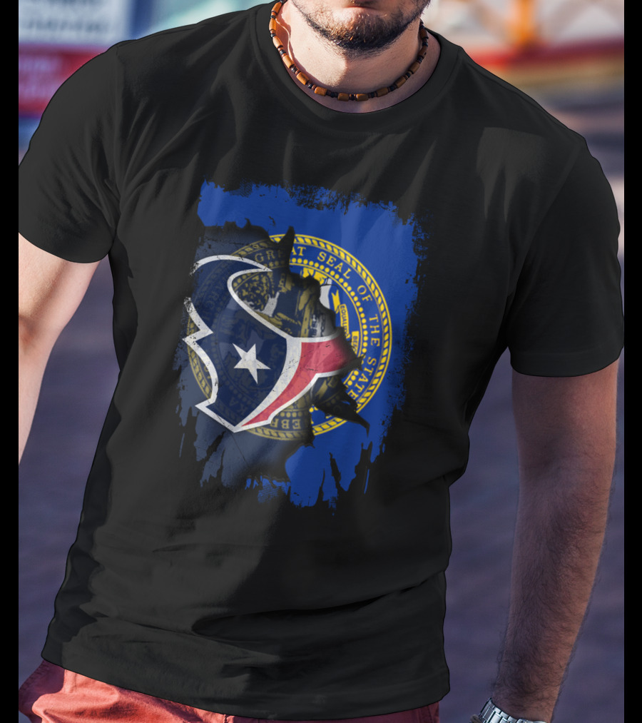 Texas And Nebraska United Emblem Fusion T-Shirt