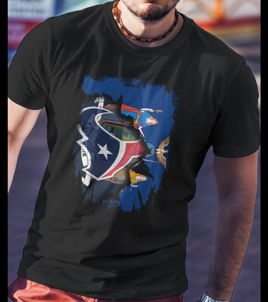 Together New York Excelsior Star Texans Flag Fusion T-Shirt
