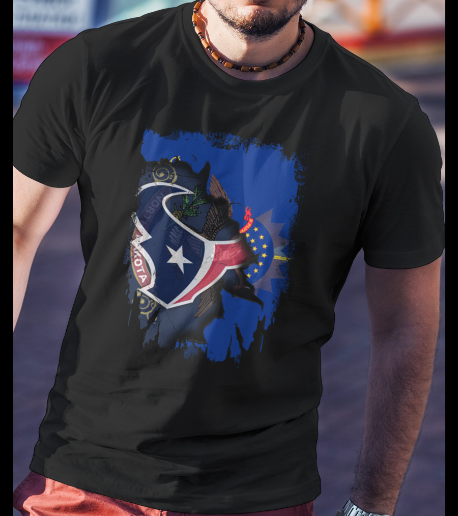 Texas And North Dakota State Pride Fusion T-Shirt