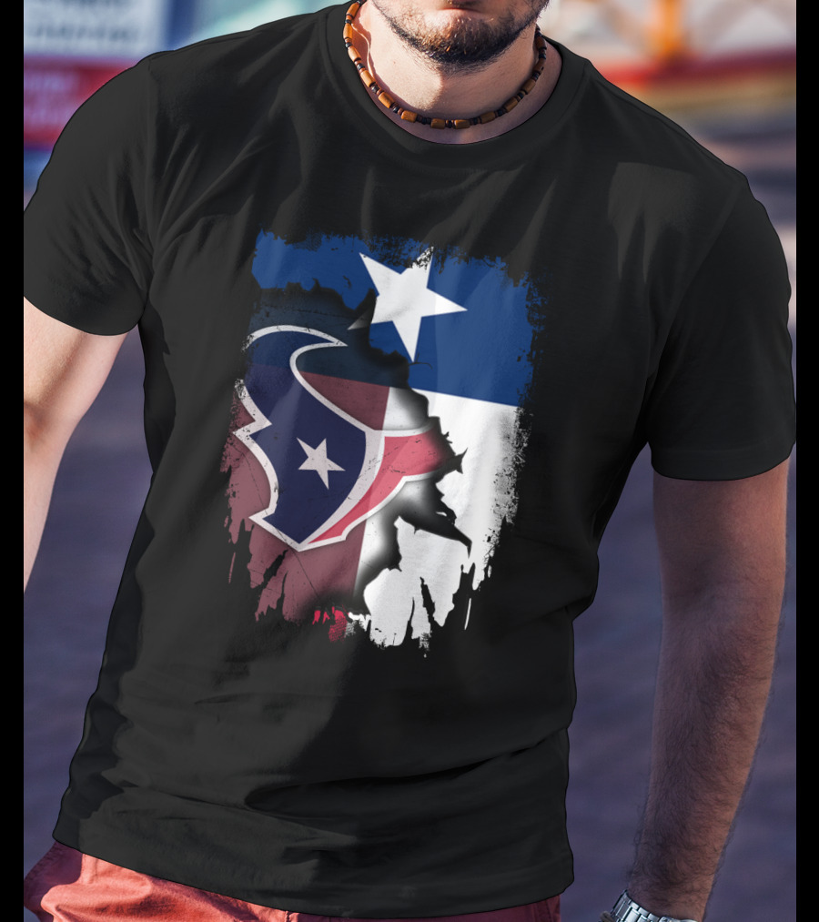 Texas Together Houston Texans Flag Star T-Shirt