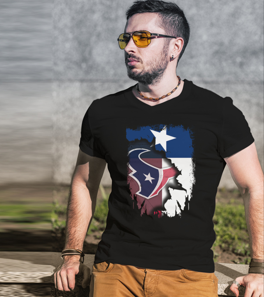 Texas Together Houston Texans Flag Star T-Shirt