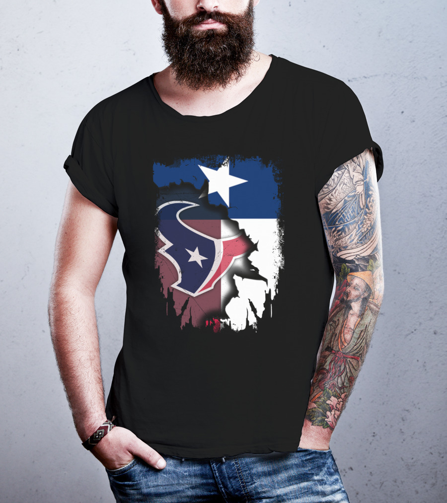 Texas Together Houston Texans Flag Star T-Shirt