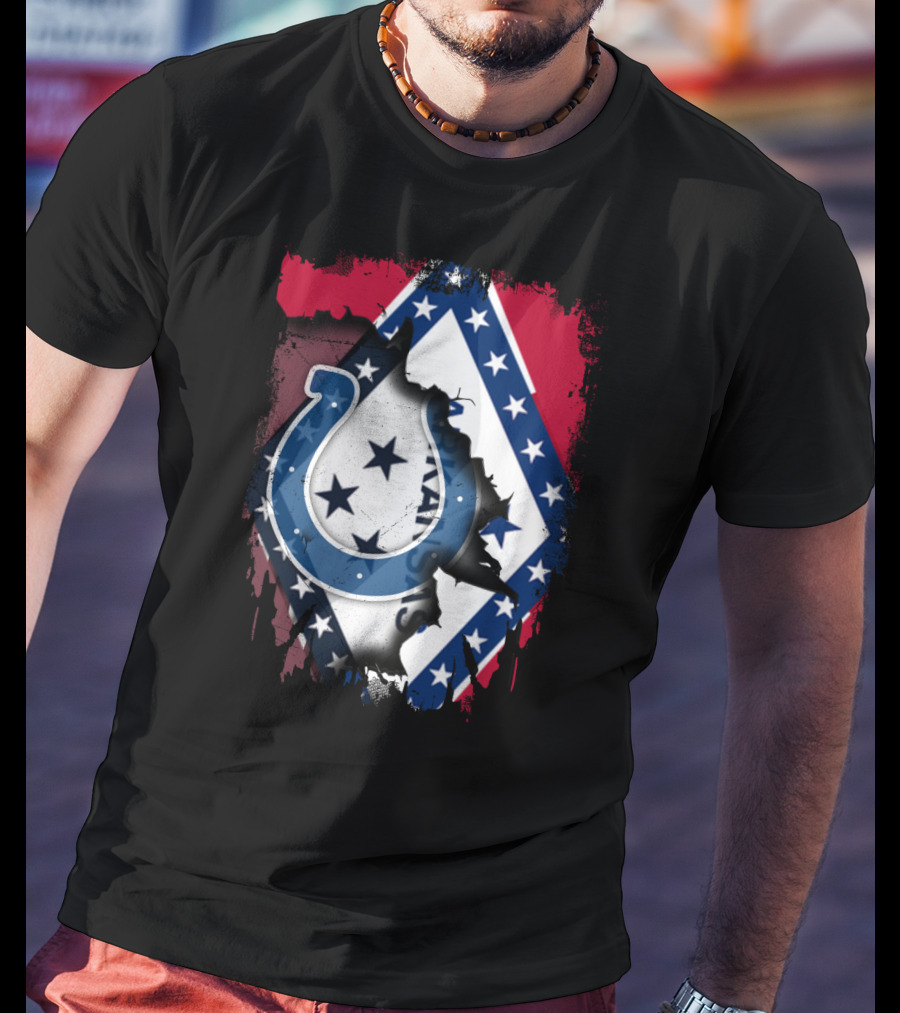 Together Arkansas Flag With Colts Horseshoe T-Shirt