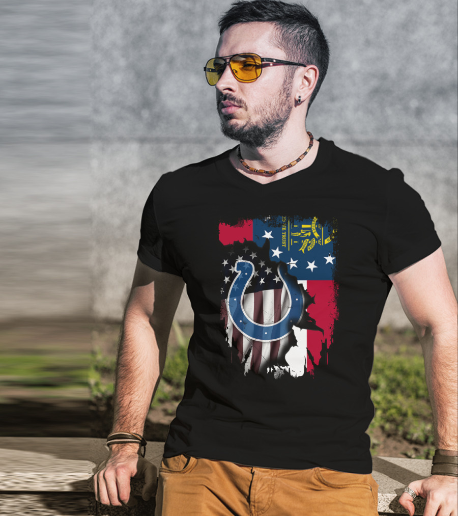 Together Indianapolis Colts Georgia Flag T-Shirt