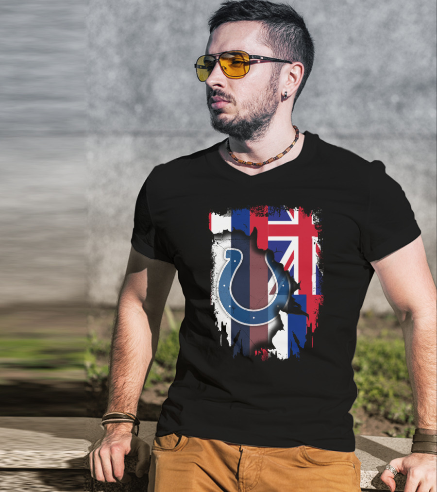 Together Hawaii Colts Horseshoe Union Jack Flag Overlap T-Shirt