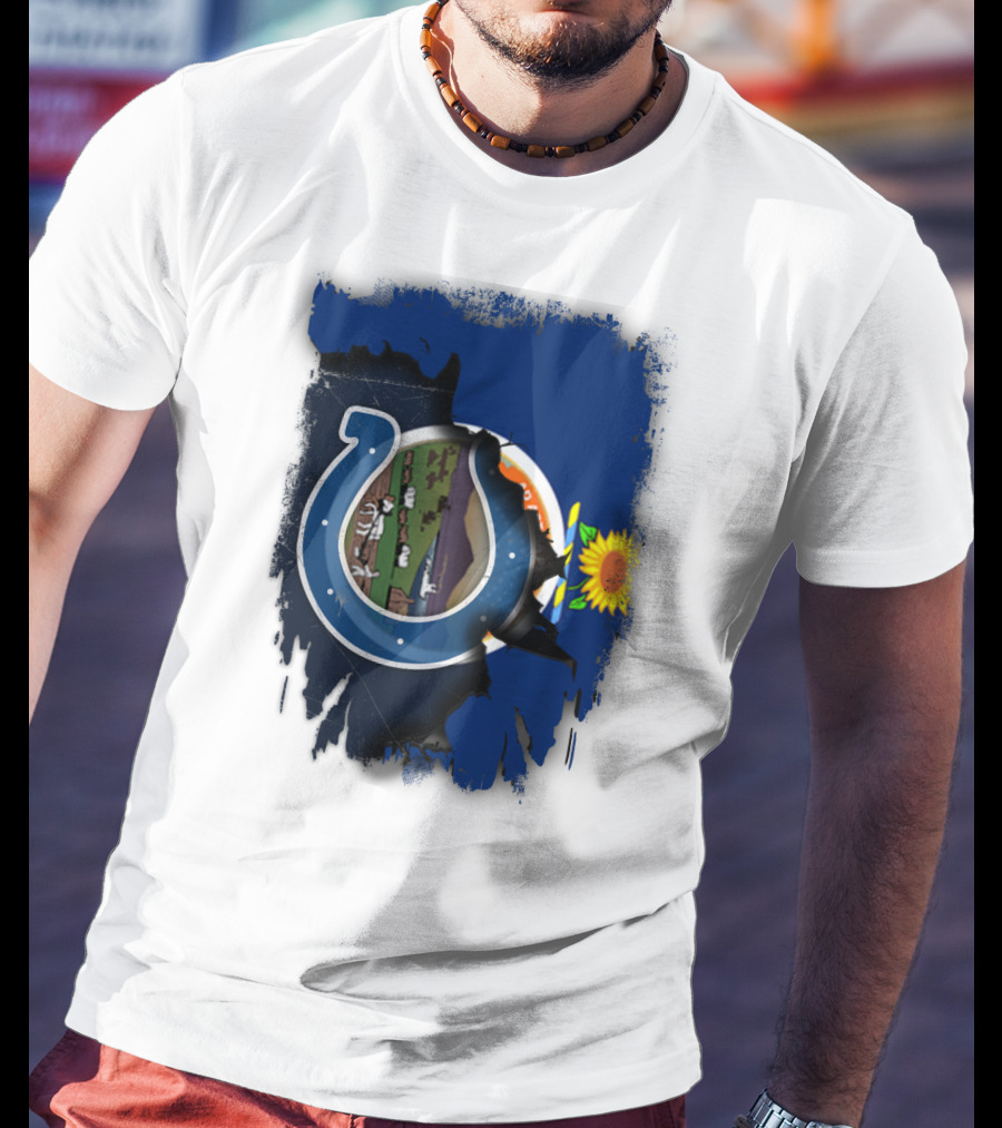 Kansas Colts Union With State Flag Sunflower T-Shirt