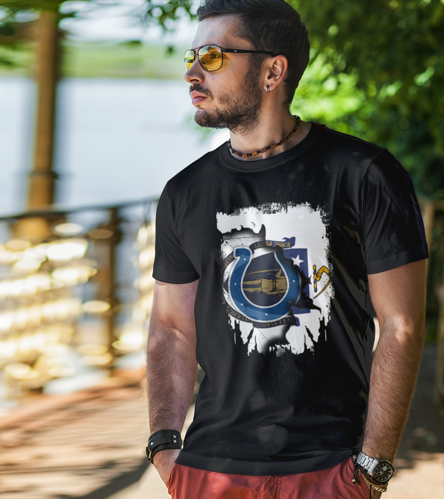 Massachusetts And Colts United With State Seal T-Shirt