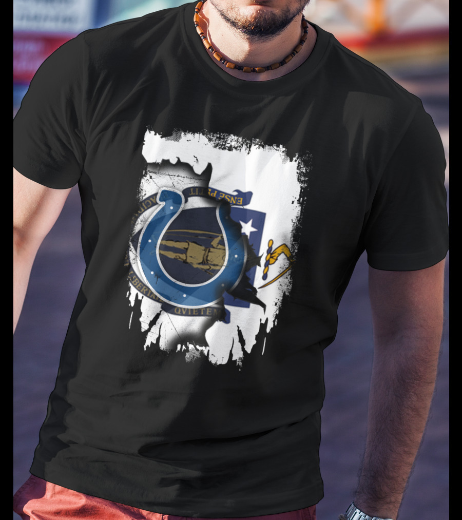Massachusetts And Colts United With State Seal T-Shirt
