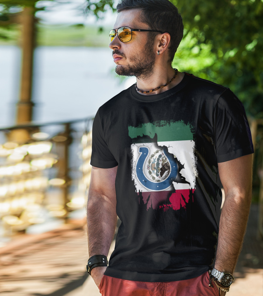Mexico Colts Emblem On Distressed Flag Background T-Shirt