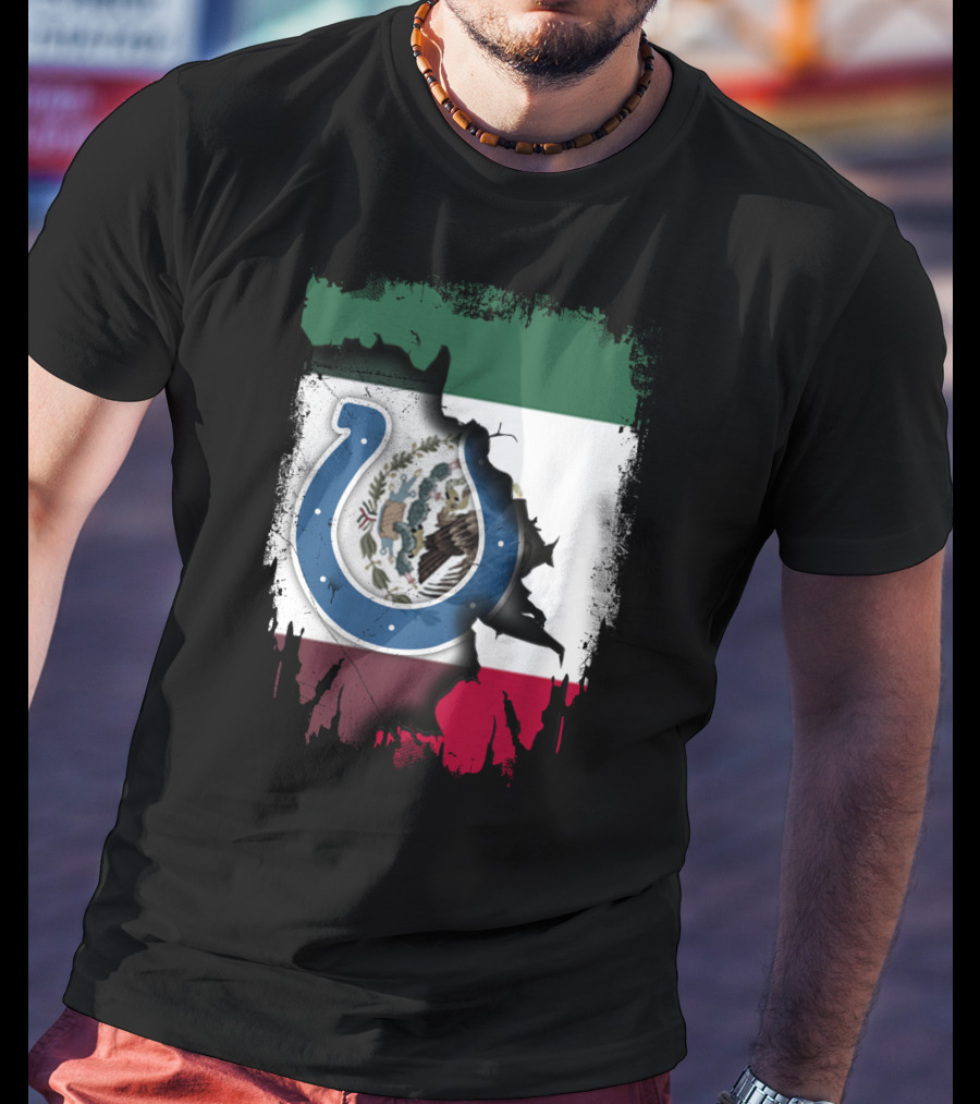 Mexico Colts Emblem On Distressed Flag Background T-Shirt